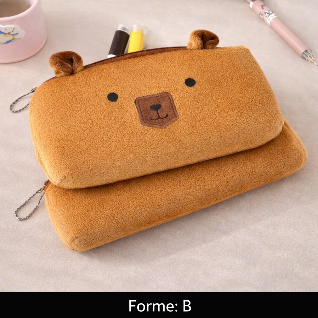 Trousse Capybara Ultra Douce – Cute, Pratique & Spacieuse 🐻