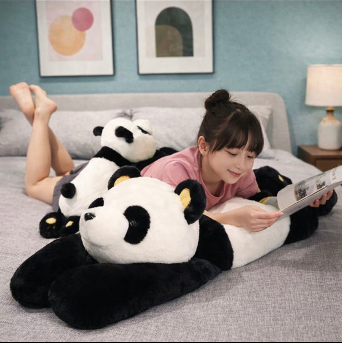 Panda Géant en Peluche – Coussin Ultra Doux et Réconfortant