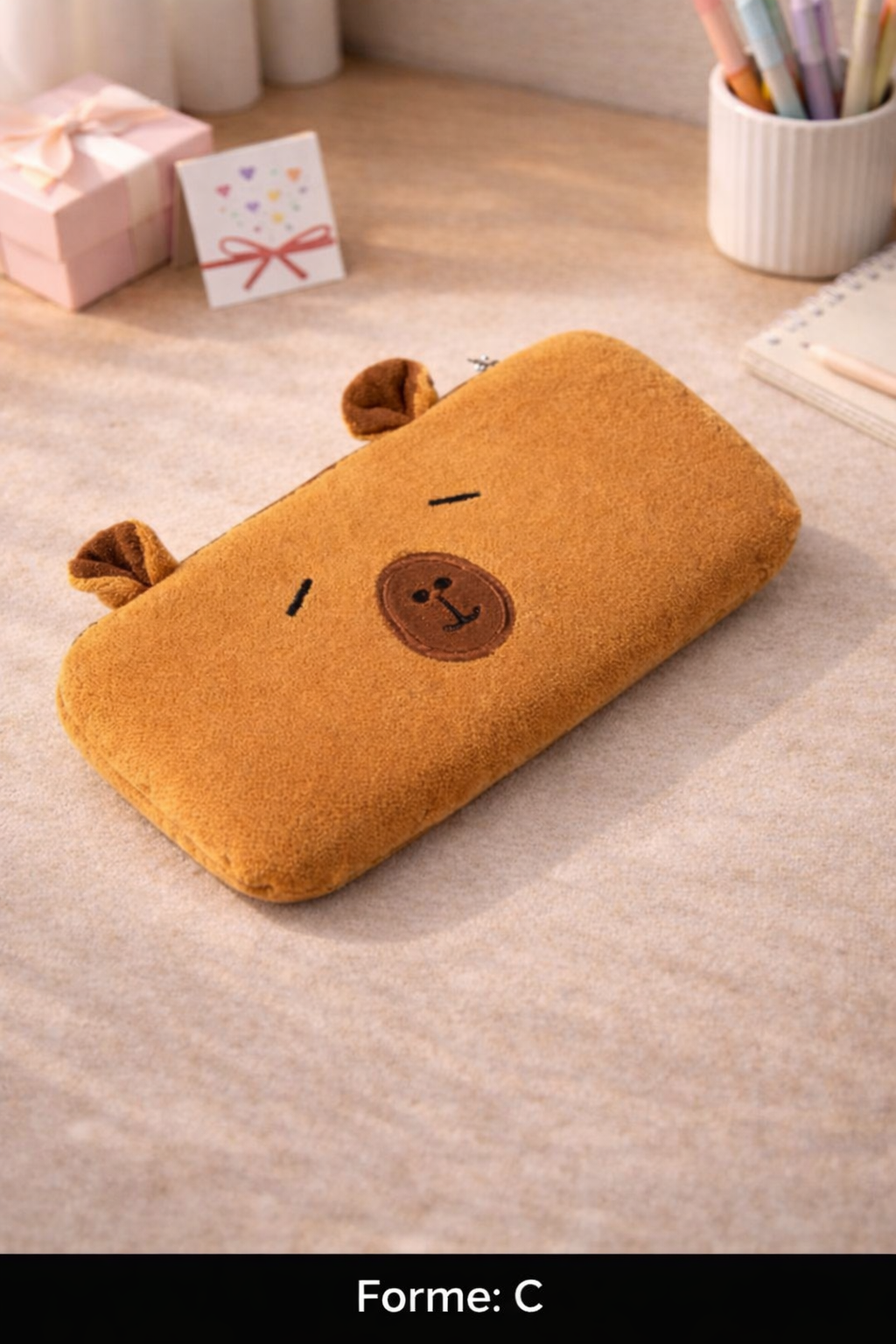 Trousse Capybara Ultra Douce – Cute, Pratique & Spacieuse 🐻