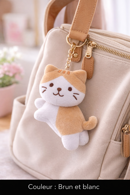 Mini Chat Peluche Porte-Clés – Ultra Mignon (12 cm)