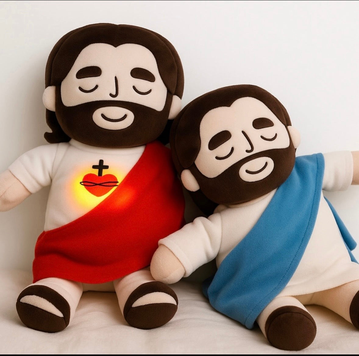 ✨ Peluche Jésus Lumineuse – Compagnon Apaisant (40 cm)